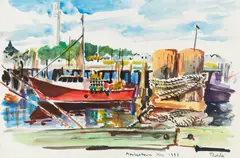 Provincetown Pier by Richard Taddei, 1997, Watercolor on paper, offered Jul 2024