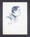 Ink Drawing of a Strong Head in Profile by Howard Chaykin, Ink on paper, offered Jul 2024