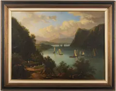 Hudson River - The View Near Anthony's Nose (Hudson Highlands) by Victor de Grailly, Oil on canvas, offered Jan 2024