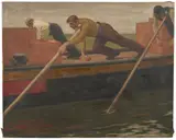 Spreeschiffer.' by Arthur Kampf, Oil on canvas, offered Jan 2024