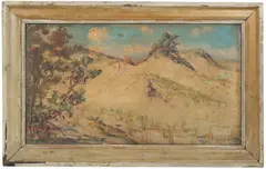 Sand Dunes with Figures.' by Charles, Oil on board, offered Jan 2024