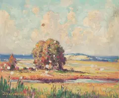 Tidal Marsh and Sea.' by Charles, Oil on panel, offered Jan 2024