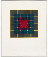 Gold Ring.' by Blanche Nothstein, Collage on plywood under glass, offered Jan 2024