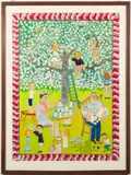 Families of the Art Tree.' and 'Attention.' by Thomas, Oil and varnish on paper, offered Jan 2024