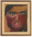 Portrait.' by Peter McClellan, Oil on cardboard. Circa 1975. Marked on verso, offered Jan 2024