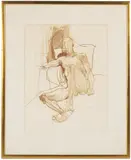Reclining Nude Male.' by Laurence Herbert Scott, Pencil on paper, offered Jan 2024