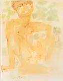 Nude Male with Erection.' by Nicholas Peter Stavroulakis, Watercolor, pen and ink on paper, offered Jan 2024