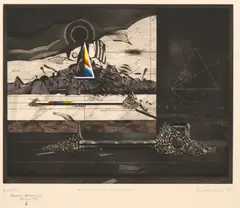 Requiem Pour Une Ville Morte (Requiem For A Dead City) by Assadour Bezdikian, 1980, Etching with watercolor, offered Jun 2023