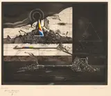 Requiem Pour Une Ville Morte (Requiem For A Dead City) by Assadour Bezdikian, 1980, Etching with watercolor, offered Jun 2023
