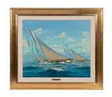 Britannia and Candida by James A. Flood, 1996, oil on canvas, sold Apr 2024