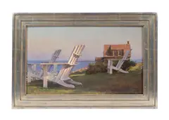 Untitled (Seascape) by Peter Poskas, oil on board, sold Apr 2024