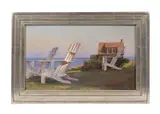 Untitled (Seascape) by Peter Poskas, oil on board, sold Apr 2024