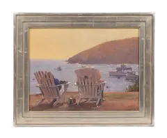 Sea Breezes by Peter Poskas, oil on board, sold Apr 2024