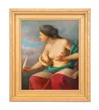 Untitled (Portrait of Beauty with a Feather) by Joseth Sharn, oil on canvas, sold Apr 2024