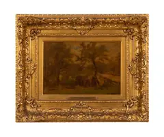 Leeds by George Inness, 1865, oil on panel, sold Apr 2024