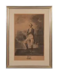 George Washington and William Lee by John Trumbull, mezzotint engraving by V. Green, sold Apr 2024