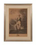 George Washington and William Lee by John Trumbull, mezzotint engraving by V. Green, sold Apr 2024
