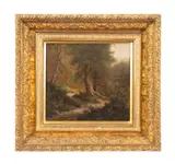 Untitled (Forest Landscape) by David Johnson, 1858, oil on canvas, sold Apr 2024