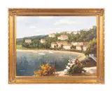 Untitled (Coastal Scene) by Marc Gaston, oil on canvas, sold Apr 2024