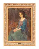 Untitled (Portrait of a Seated Woman) by Douglas Volk, oil on canvas, sold Apr 2024