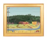 Untitled - Spanish Foods by Gloria Stuart, oil on canvas, sold May 2024