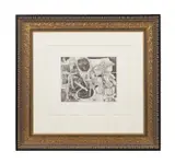 Arlequin et Personnages Divers by Pablo Picasso, aquatint etching on BFK Rives paper, sold May 2024