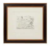 Scene Mythologique (aka: Charrette Foraine Conduite par un Petit Animal by Pablo Picasso, etching with drypoint on BFK Rives paper, sold May 2024