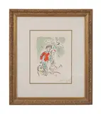 Le Petit Acrobate Rouge (The Little Red Acrobat) by Marc Chagall, circa 1979, lithograph on paper, sold May 2024