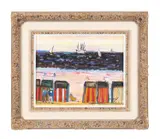 Untitled - Beach Scene by Carlos Nadal, oil on canvas, sold May 2024