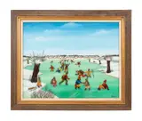 Untitled - Winter Scene by Branko Paradis, 1977, oil painting on plexiglas, sold May 2024