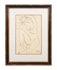 Untitled - Abstract Nude by Jean Negulesco, ink on paper, sold May 2024