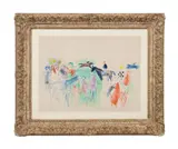 Chevaux de Courses (Racing Horses) by Raoul Dufy, 1929, gouache and watercolor on Arches paper, sold May 2024