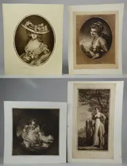 Untitled by Samuel Arlent Edwards, mezzotint portraits on paper, sold Jan 2019