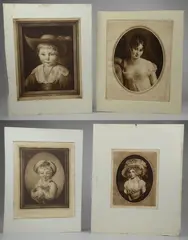 Untitled by Samuel Arlent Edwards, mezzotint portraits on paper, sold Jan 2019