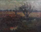 painting "Evening Pasture by Frederick Wagner, oil on canvas, sold Mar 2021