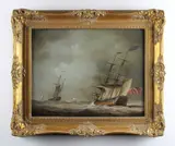 British ships by Louis Dodd, oil on panel, sold Oct 2022