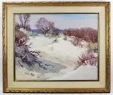 sand dunes by Ken Gore, oil on canvas mounted on board, sold Nov 2022