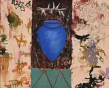 Blue Vase by Jaco Benade, 1996, oil and graphite on paper, sold May 2021