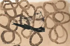 Little Bird by Jaco Benade, 2008, graphite and oil on unstretched canvas, sold May 2021