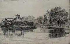 Kew' / 'Railway Encroachment by Francis Seymour Haden, Drypoint etching 'Kew' / 'Railway Encroachment - Kew', entitled and dated, sold Jun 2026