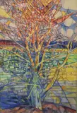 Untitled by Tom Dearden, Watercolour, a vibrant cubist inspired study of a tree in winter, signed and dated, sold May 2026
