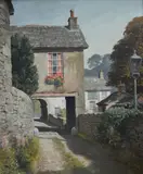 Untitled by Geoffrey H. Pooley, Oil on board, a depiction of Yard, sold Apr 2026