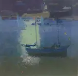 Yhact Fowey Harbour by Frederick Cuming, Oil on board, sold Apr 2026