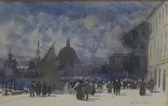 The Quayside by Alfred East, Watercolour, sold Apr 2026