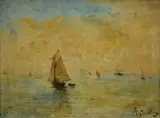 Untitled by Alfred Emile Leopold Stevens, Oil on board, sold Dec 2025