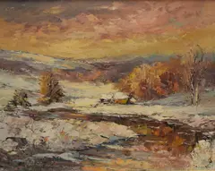 Untitled by Valter Bezins, Oil on board, sold Dec 2025