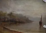 Untitled by Hurne Nisbet, Oil on board, costal maritime scene, signed and dated, sold Dec 2025