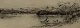 Windermere' depicting an iconic view of England's largest lake featuring sailing boats and the Langdale Pikes by Jackson Henry Simpson, etching, sold Dec 2025