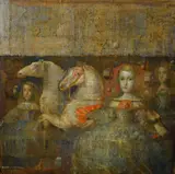 Untitled by Mersad Berber, Mixed media on canvas, sold Dec 2025