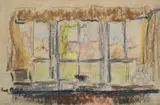 A view through a window by Paul Maze, Pastel on buff paper, sold Mar 2026